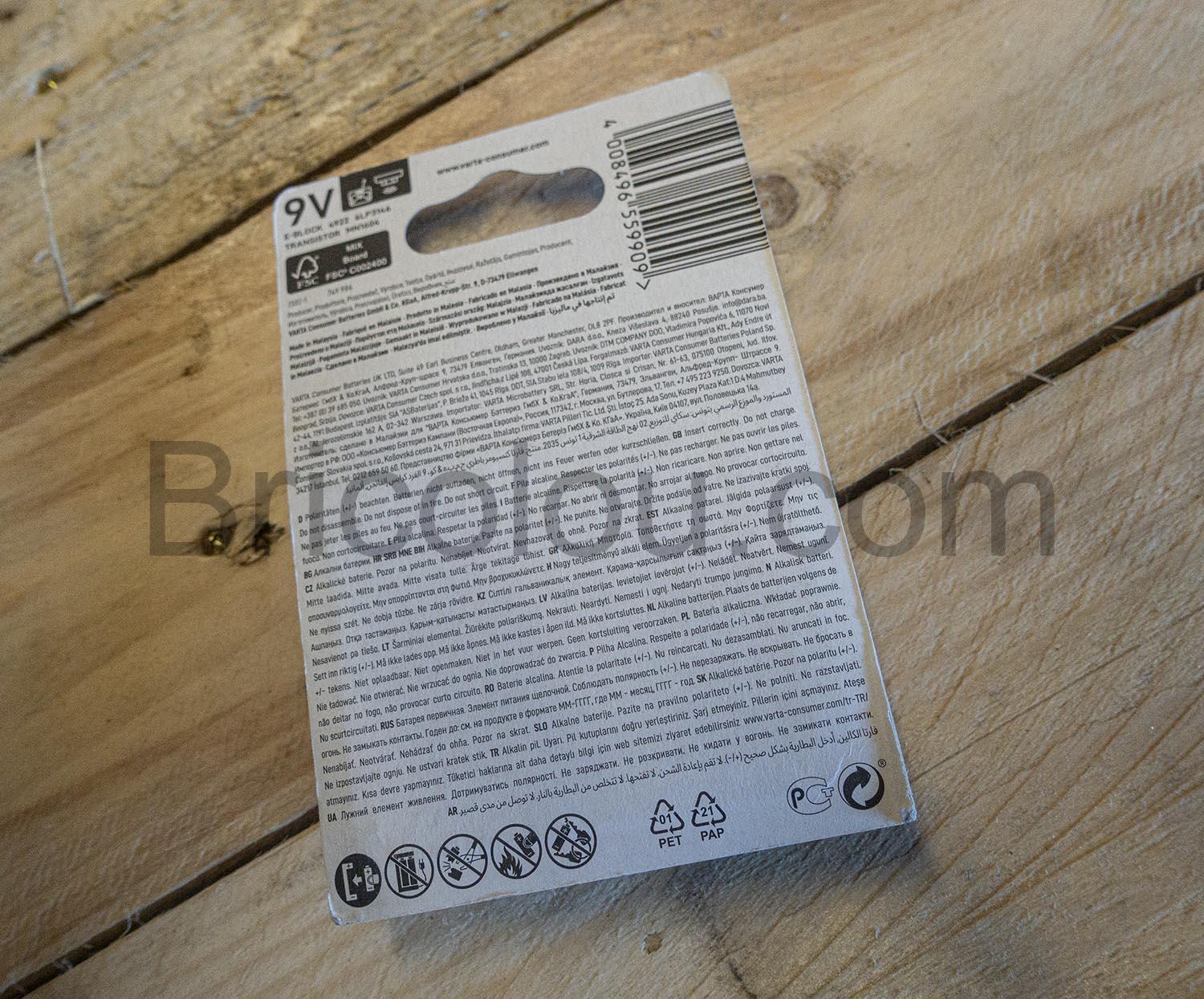 9 VLong Life Power Pile alcaline Varta 9 VLong Life Power Pile alcaline Varta