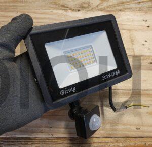 Blivrig Projecteur Extérieur LED 30W blanc chaud Détecteur de Mouvements
