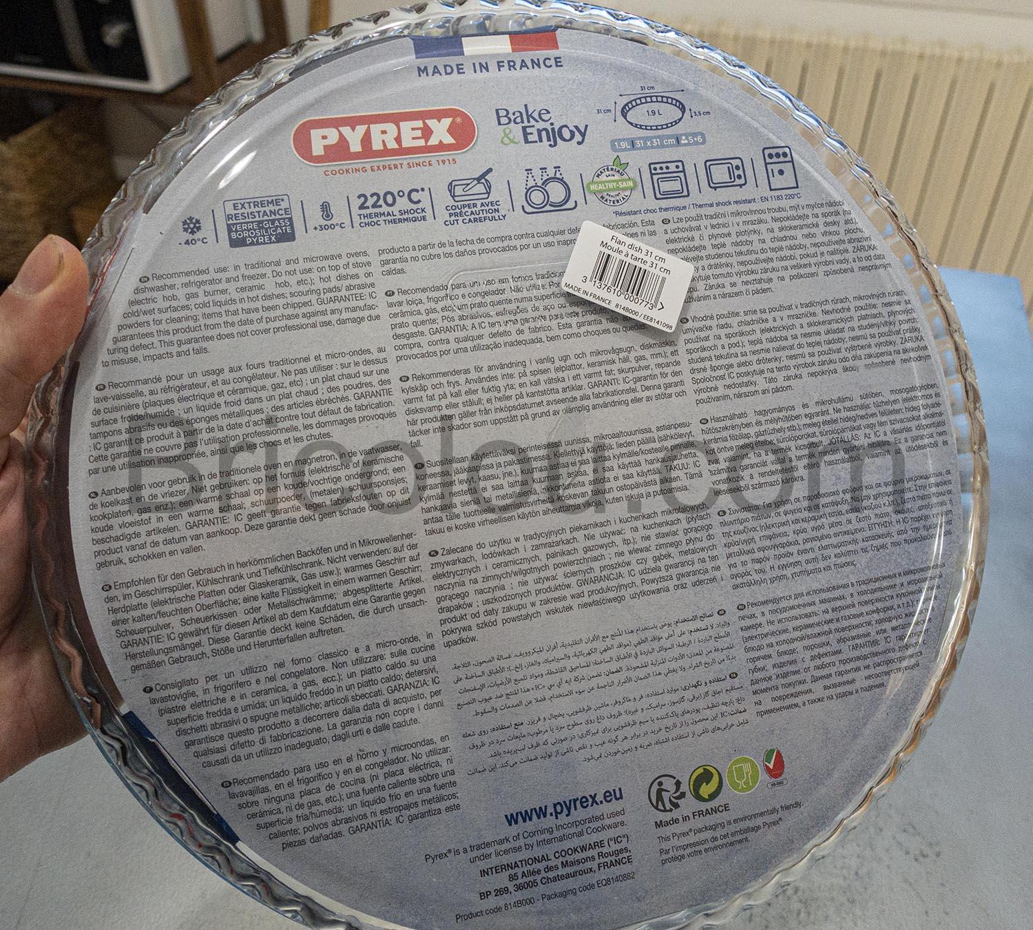 Pyrex 1040909 Bake Enjoy Moule a Tarte en verre31 cm Pyrex 1040909 Bake Enjoy Moule à Tarte en verre31 cm