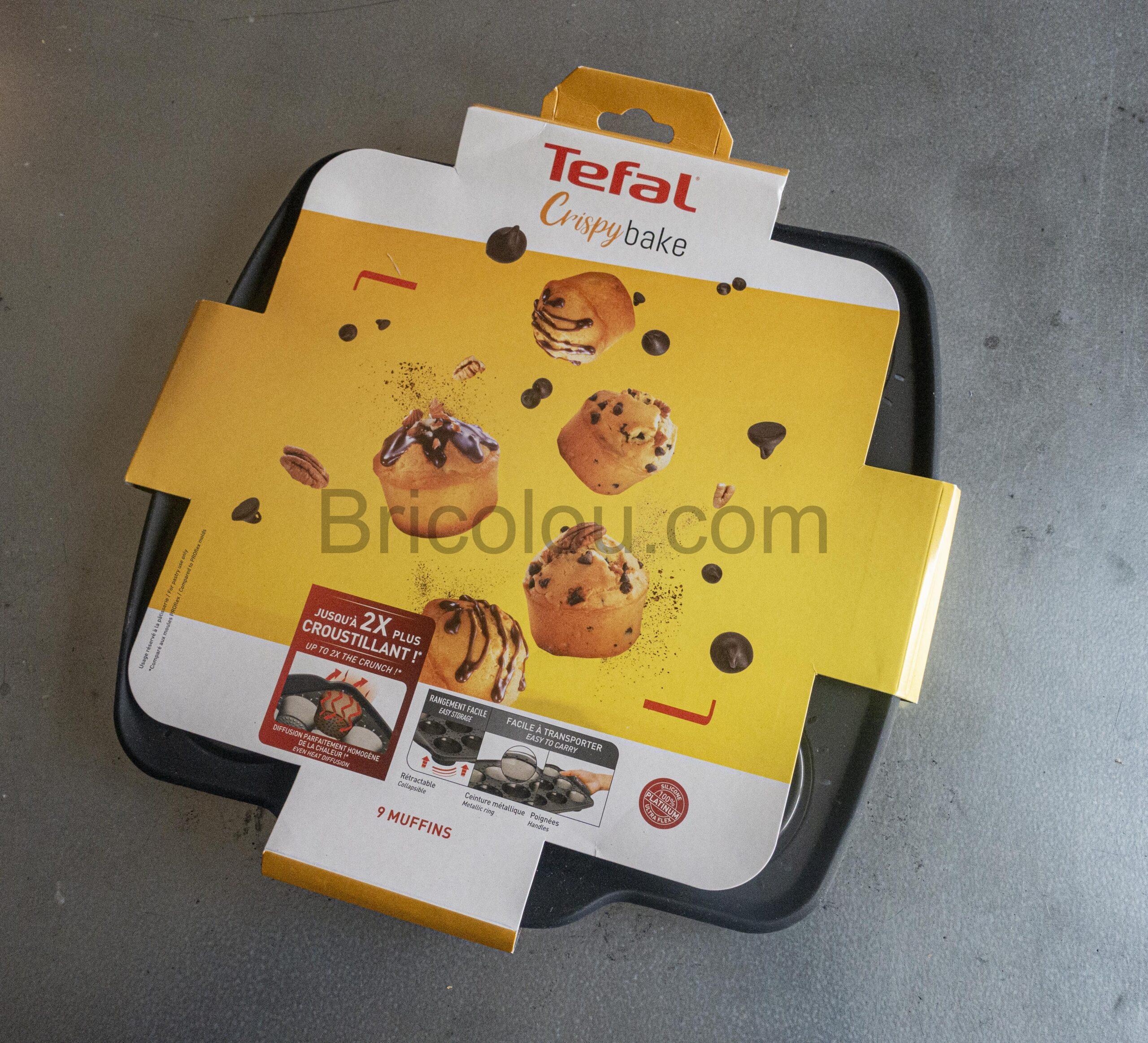 Stock Bureau - TEFAL Moule CrispyBake 100% Silicone Rétractable pour 9  Muffins 30 x 29 cm Noir