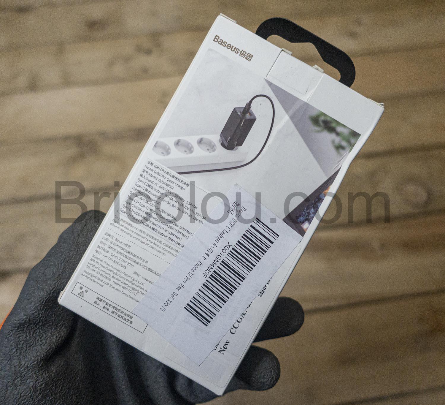 Baseus 65W GaN 2 pro Chargeur Baseus 65W GaN 2 pro Chargeur