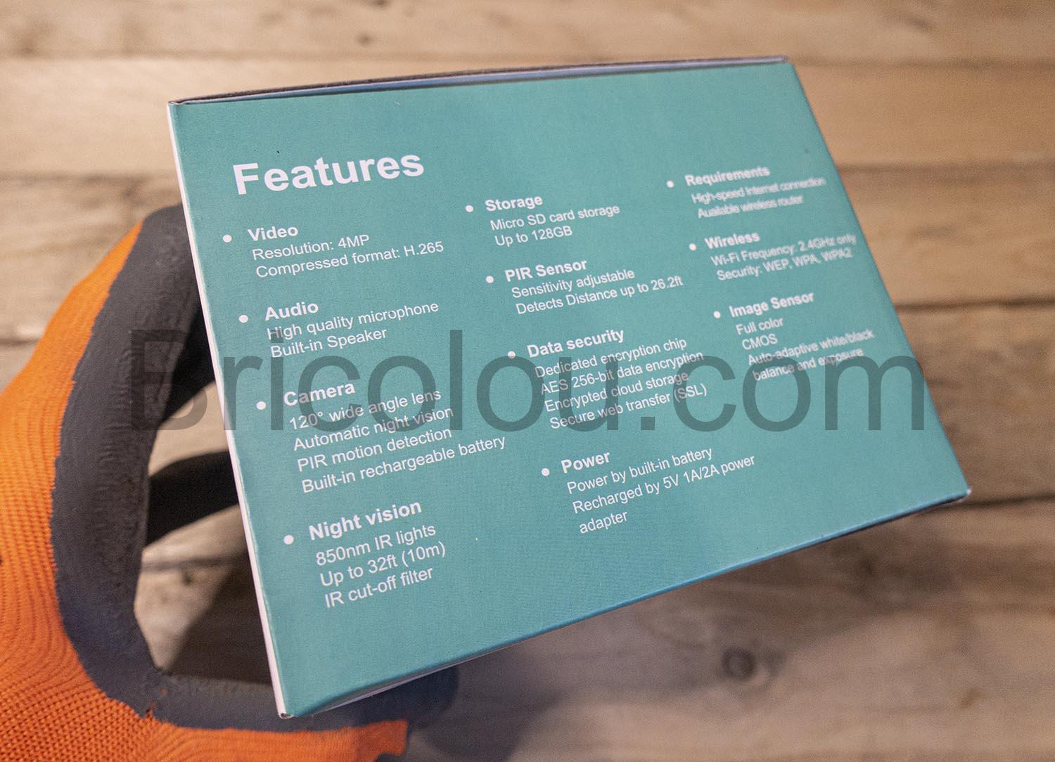 DIHOOM Camera Surveillance WiFi Exterieure 2K 4MP Rechargeable DIHOOM Camera Surveillance WiFi Extérieure 2K 4MP Rechargeable