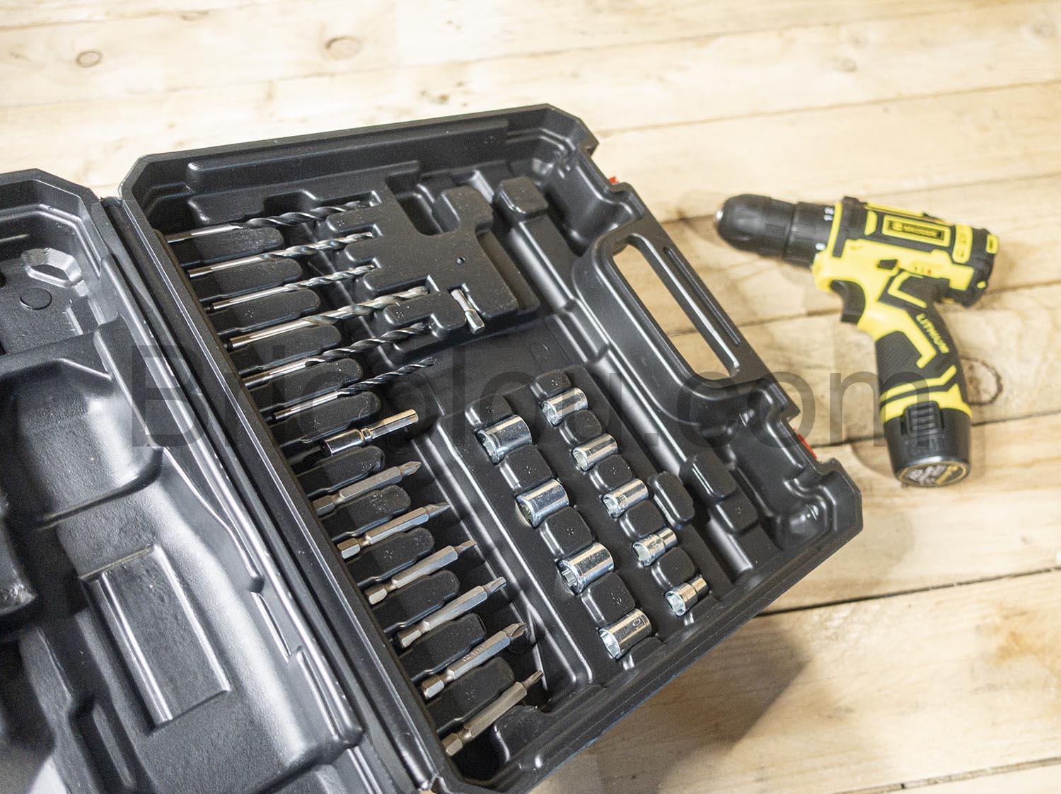 MKODDE 12V sans fil perceuse batterie 2Ah chargeur embouts vissage percage MKODDE 12V sans fil perceuse batterie 2Ah chargeur embouts vissage percage