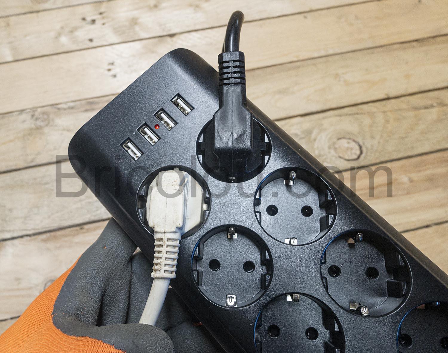 Miljoona Multiprise Parasurtenseur Parafoudre 8 Prises Ports USB Miljoona Multiprise Parasurtenseur Parafoudre 8 Prises Ports USB