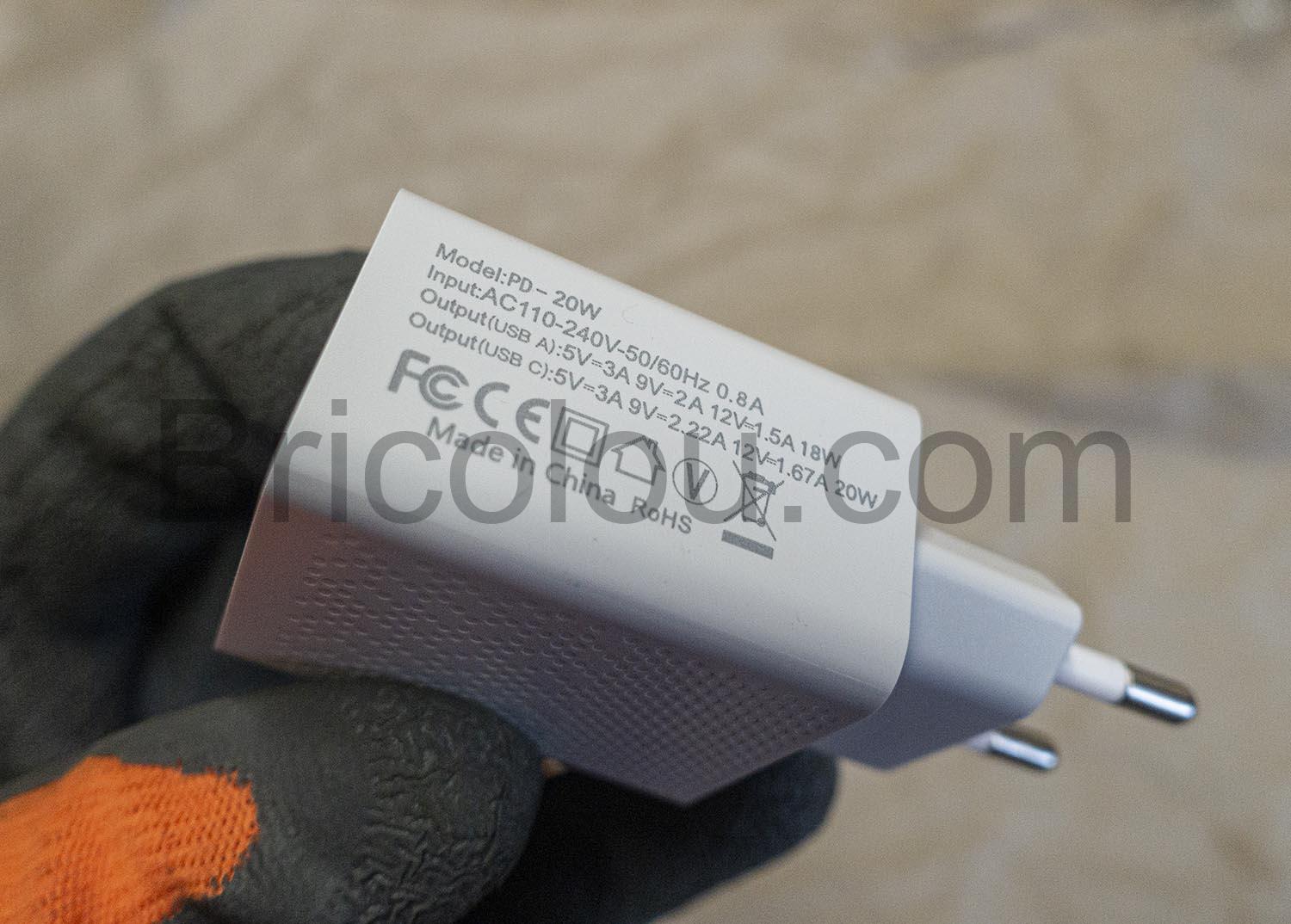 Moosen Chargeur USB Rapide 20W 2 Ports Mini PD QC3.0 Adaptateur Secteur Android Moosen Chargeur USB Rapide 20W 2 Ports, Mini PD QC3.0 Adaptateur Secteur Android