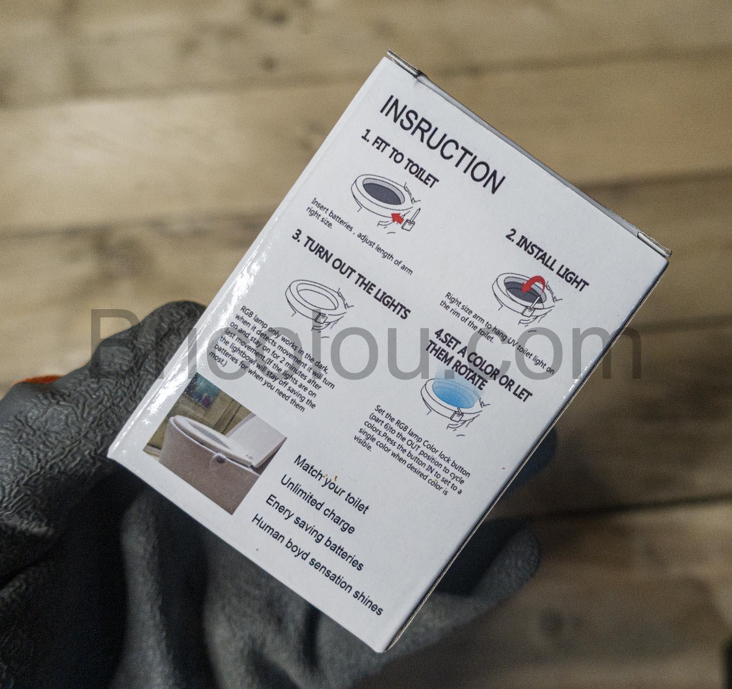 Paerduo LED rechargeable USB 8 couleurs capteur de mouvement cuvette WC Paerduo LED rechargeable USB 8 couleurs capteur de mouvement cuvette WC