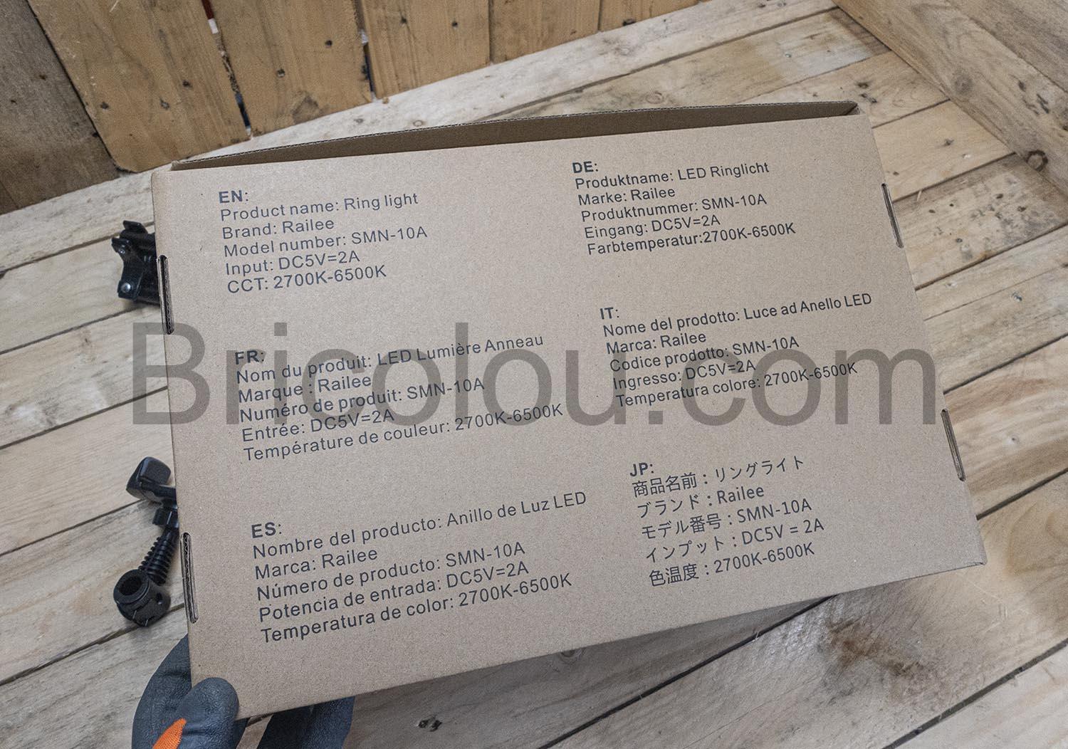 Railee SMN 10A Anneau LED RGBWA Ring lumiere video boite Railee SMN-10A Anneau LED RGBWA Ring lumière vidéo boite