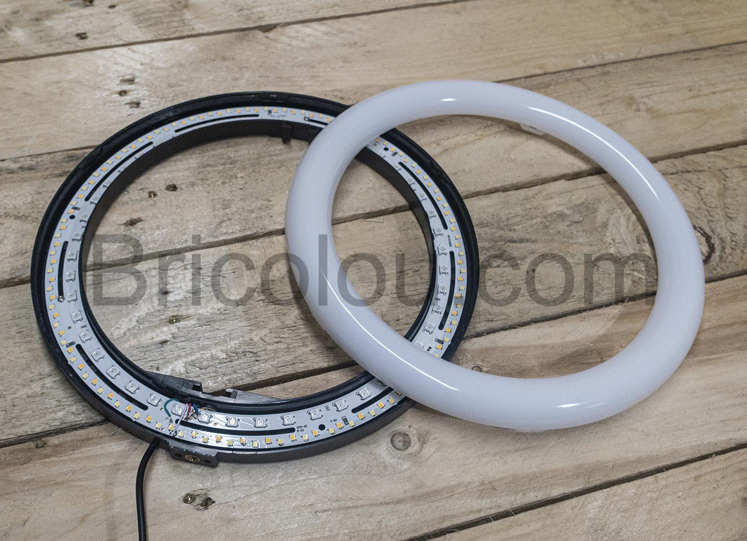 demonte Railee SMN 10A Anneau LED RGBWA Ring lumiere video demonte Railee SMN-10A Anneau LED RGBWA Ring lumière vidéo