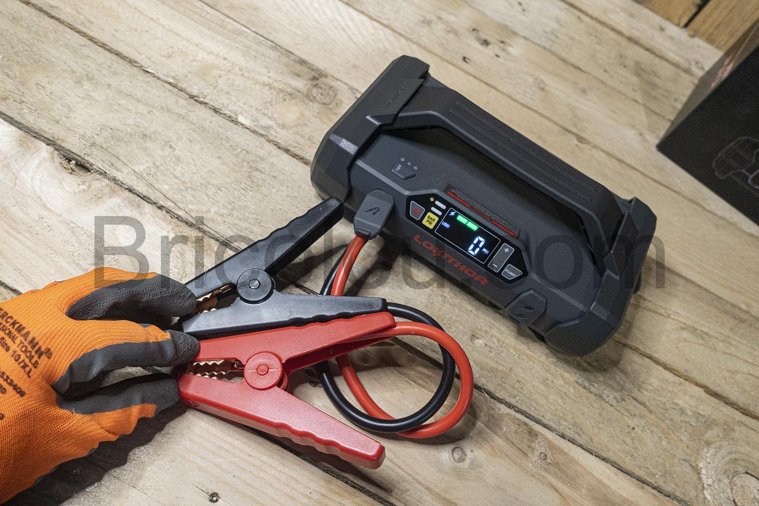 LOKITHOR Demarreur Booster Batterie Voiture Gonfleur Compresseur air 12V Lampe LED LOKITHOR Démarreur Booster Batterie Voiture Gonfleur Compresseur air 12V Lampe LED