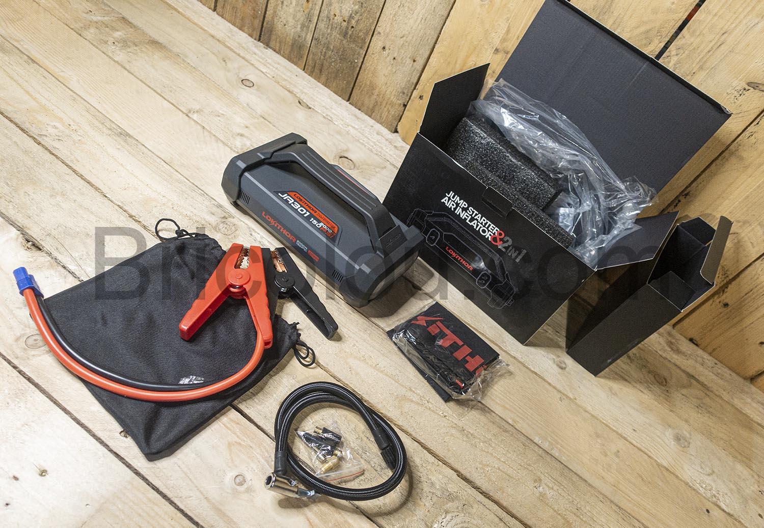 LOKITHOR Demarreur Booster Batterie Voiture Gonfleur Compresseur air 12V Lampe LOKITHOR Démarreur Booster Batterie Voiture Gonfleur Compresseur air 12V Lampe