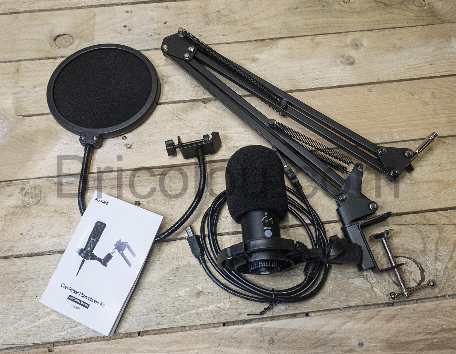 Micro Cardioide Suspension pantographe anti pop Microphone Condensateur USB Micro Cardioïde Suspension pantographe anti pop Microphone Condensateur USB