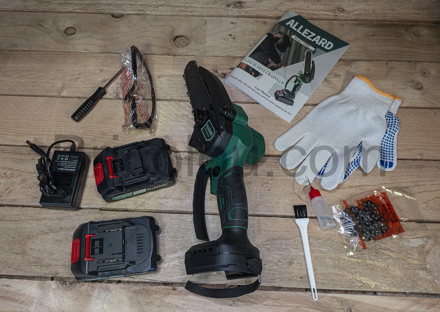 Allezard Mini Tronconneuse Elagueur Electrique sans fil Chargeur Batterie Allezard Mini Tronçonneuse Elagueur Electrique sans fil Chargeur Batterie