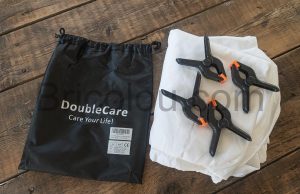 DoubleCare blanc 2m 3m Studio Photo Mousseline Lavable Rideau Toile Pinces
