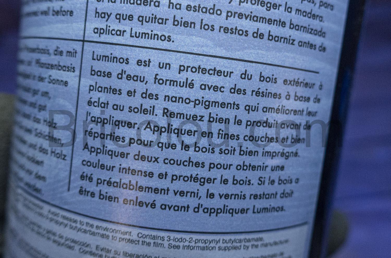 Luminos Bleu Majorelle Lasure Bio bois exterieur eau Luminos Bleu Majorelle Lasure Bio bois extérieur eau