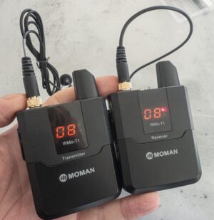 MOMAN Micro HF WMic T1 Microphone Cravate sans Fil Émetteur Récepteur 16 canaux Transmission 50m