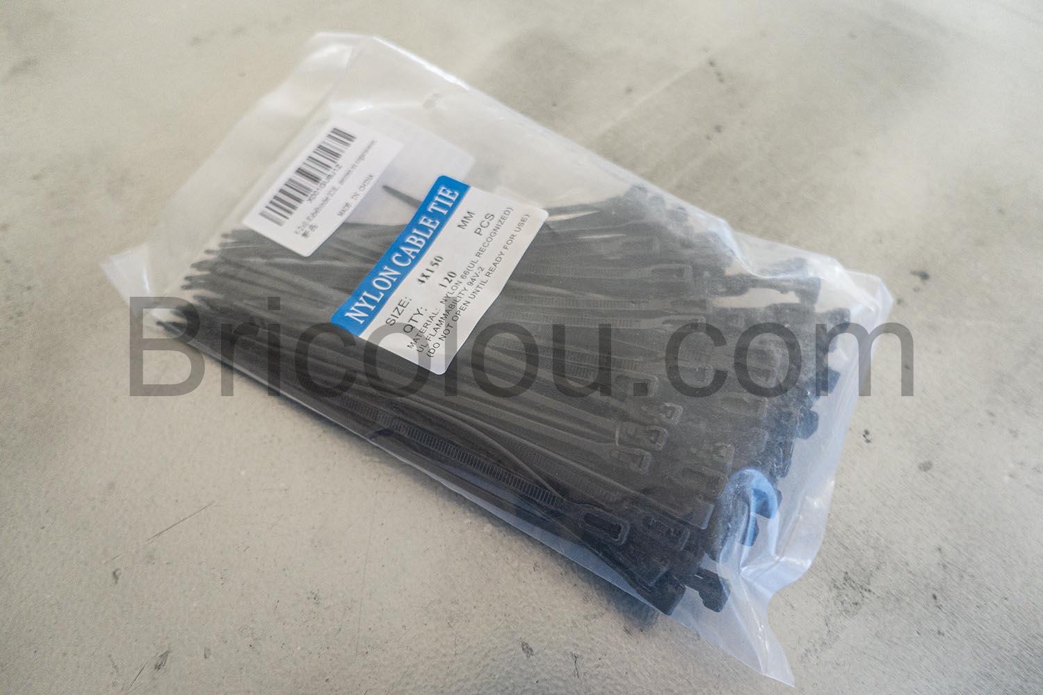 serre cables reutilisables IOXQP 150 x 4 mm Plastique noir serre-câbles réutilisables IOXQP 150 x 4 mm Plastique noir