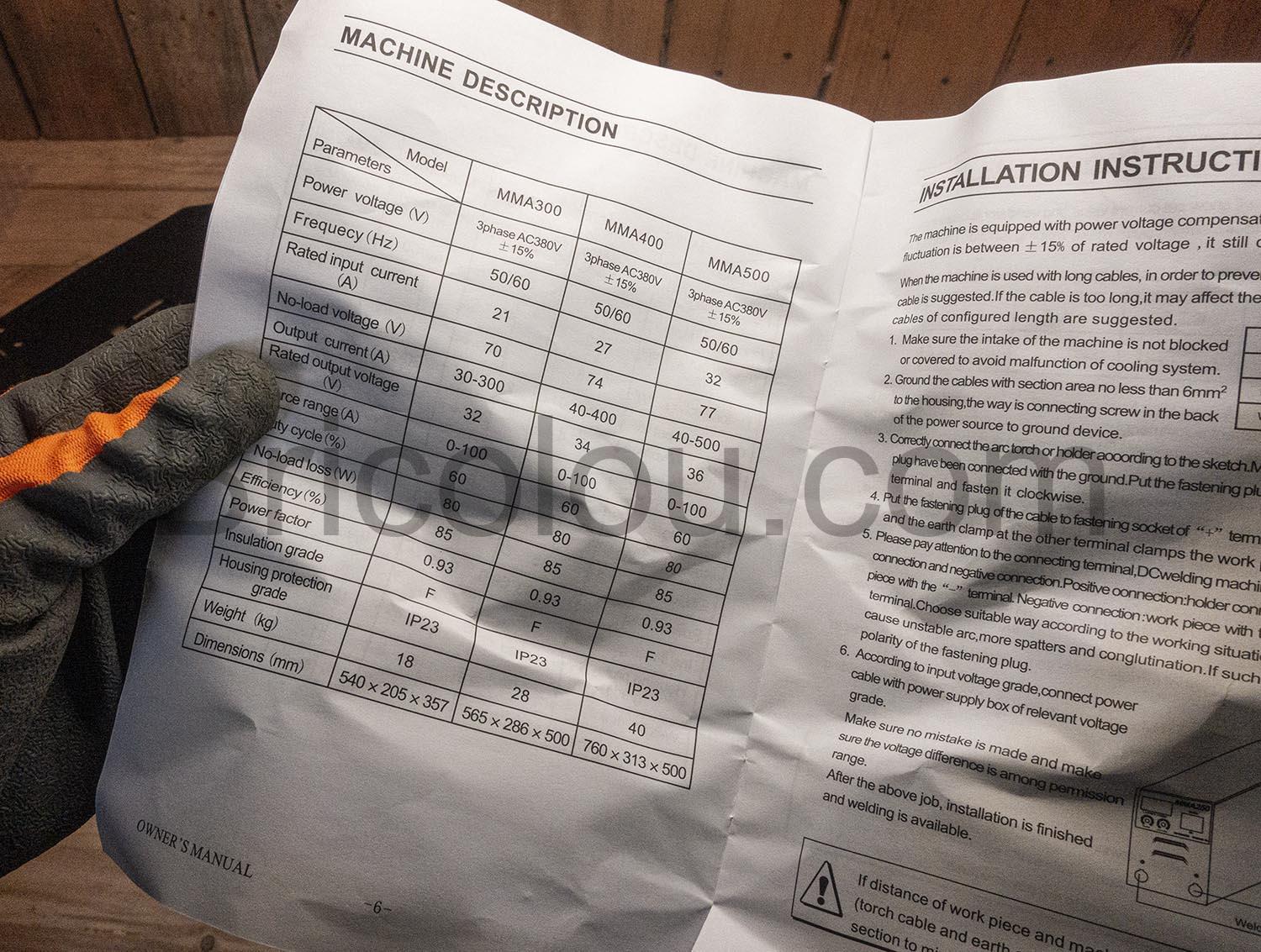 ARC 300 poste a souder MMA SMAUTOP soudure arc documentation ARC-300 poste à souder MMA SMAUTOP soudure arc documentation
