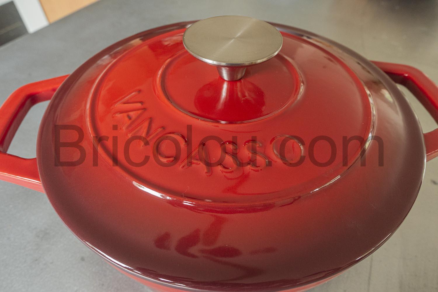 vancasso Cocotte en Fonte Marmite Ronde Emaillee Rouge Casserole Couvercle vancasso Cocotte en Fonte Marmite Ronde Émaillée Rouge Casserole Couvercle