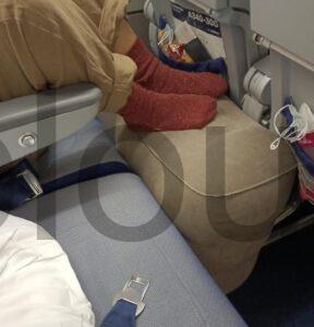 Oreiller repose pieds gonflable WADEO avion A340 Oreiller repose-pieds gonflable WADEO avion A340