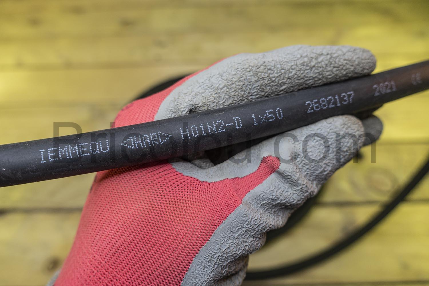 STM Cable soudure masse 50 mm² H01N2 D HAR VDE 0282 marquage STM Câble soudure masse 50 mm² H01N2-D HAR VDE 0282 marquage