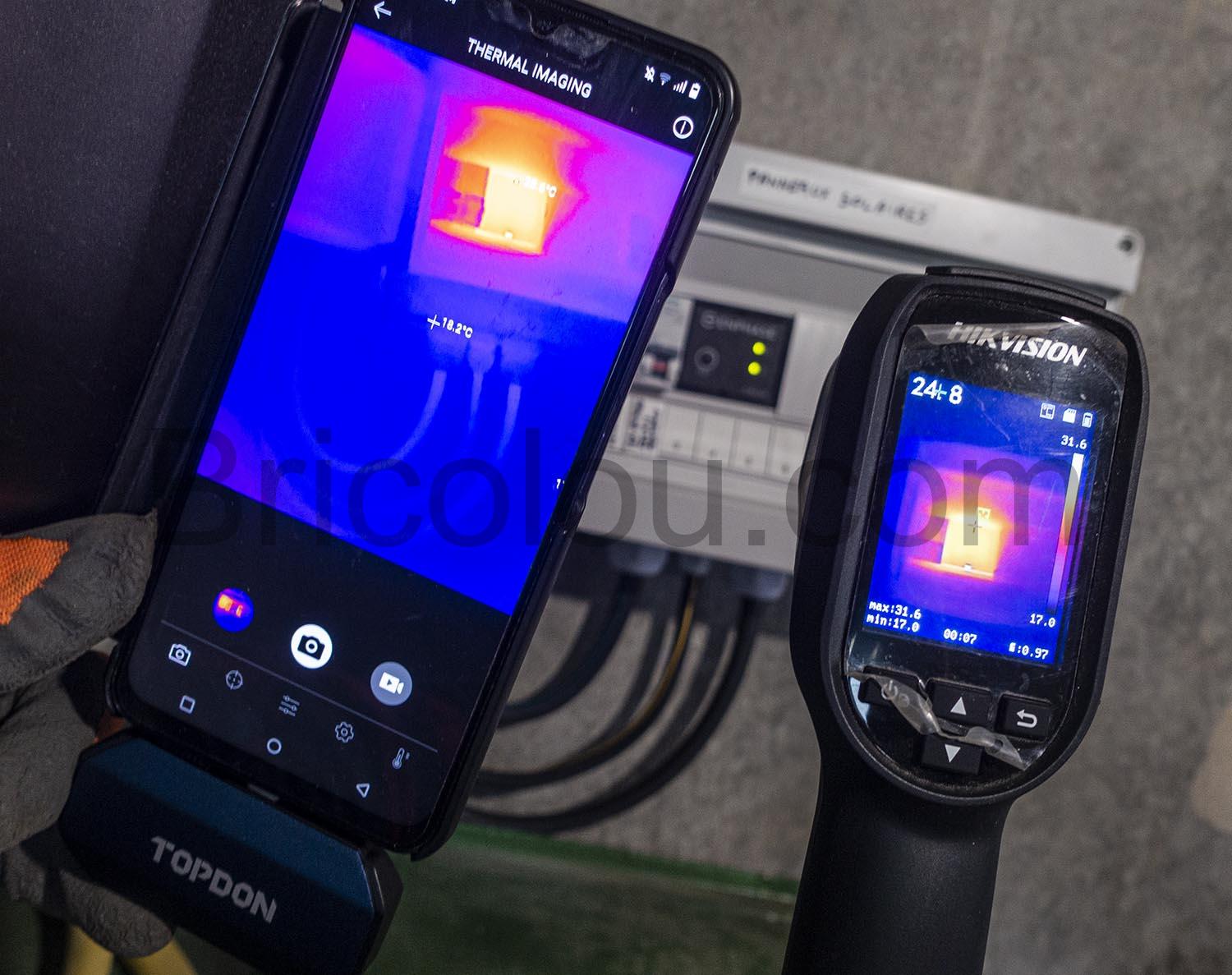 TOPDON TC001 Outil de mesure de température d'imageur thermique portable  pour Android / Windows / Smartphone / Tablettes /