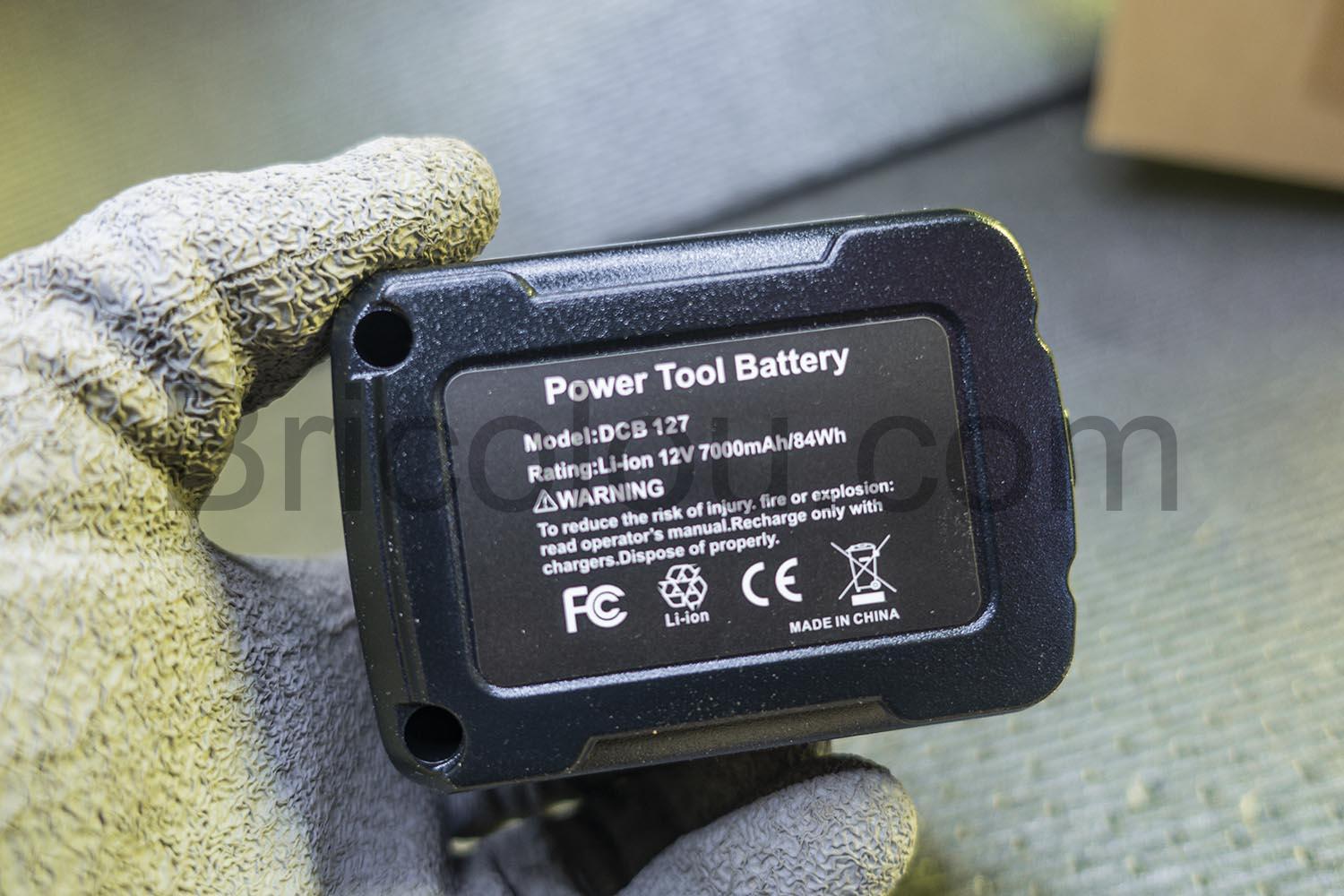 Battery lithium compatible Dewalt LabTEC DCB127 12 V 7 Ah marquage Battery lithium compatible Dewalt LabTEC DCB127 12 V 7 Ah marquage