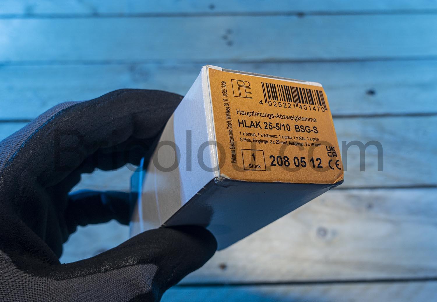 Borne derivation domino broches rail DIN 25mm Pollmann boite Borne dérivation domino broches rail DIN 25mm Pollmann boite