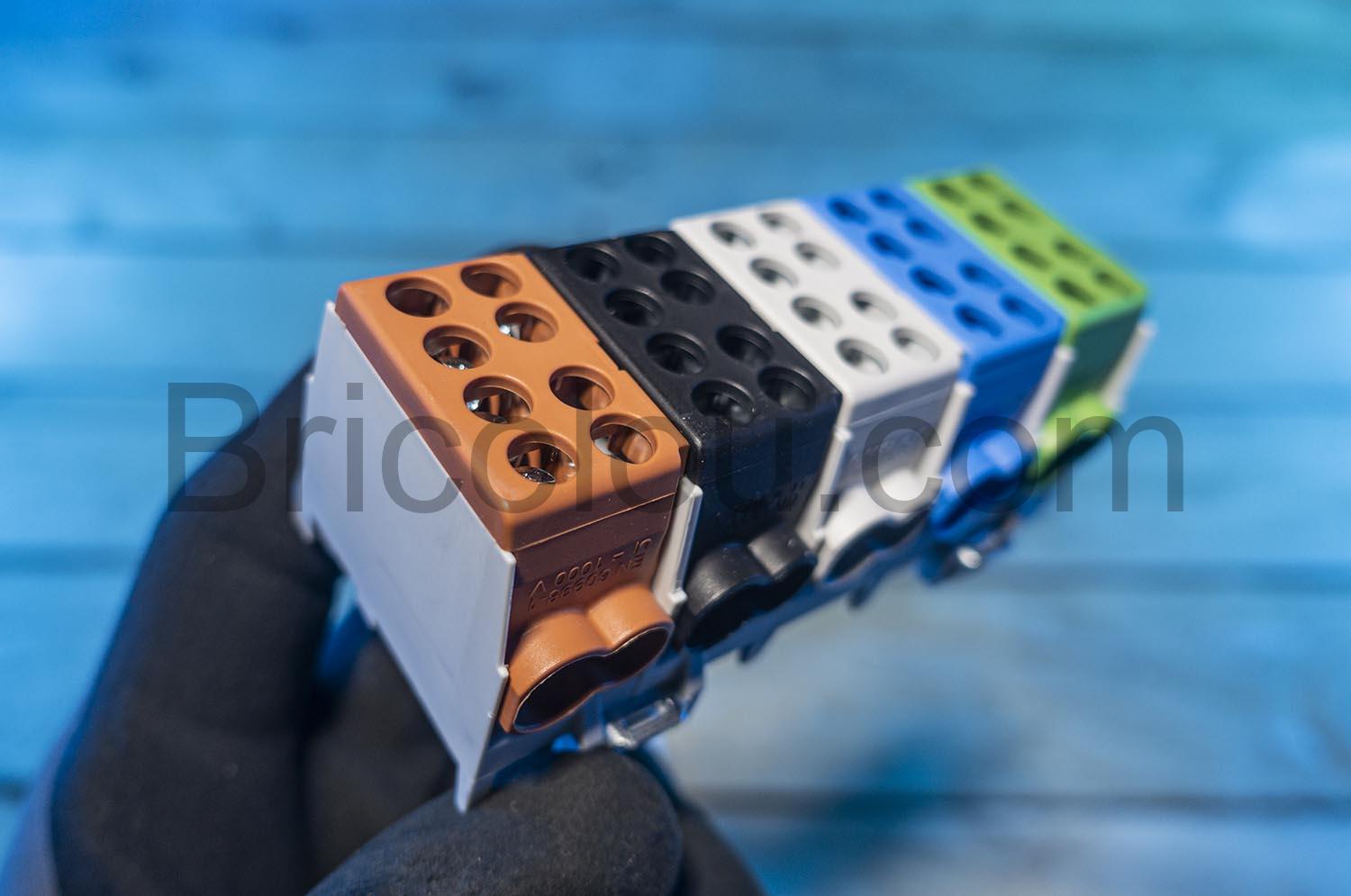 Borne derivation domino broches rail DIN 25mm Pollmann Borne dérivation domino broches rail DIN 25mm Pollmann