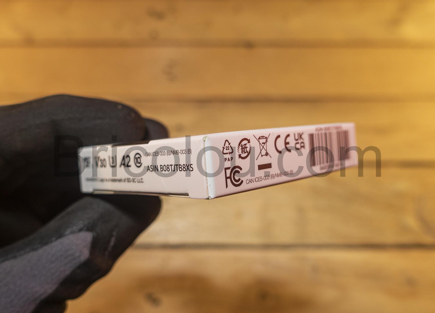 Carte MicroSD memoire adaptateur SD Amazon Basics 64 Go A2 U3 100 Mo cote Carte MicroSD mémoire adaptateur SD Amazon Basics 64 Go A2 U3 100 Mo coté