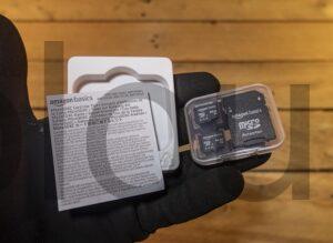 Carte MicroSD mémoire adaptateur SD Amazon Basics 64 Go A2 U3 100 Mo emballage