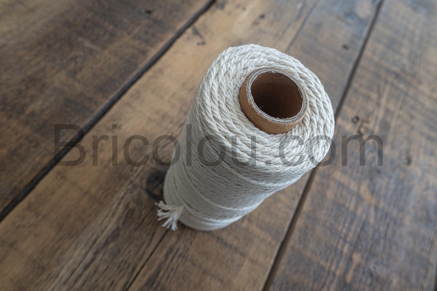 Fil de coton naturel pour macrame verticale Fil de coton naturel pour macramé verticale