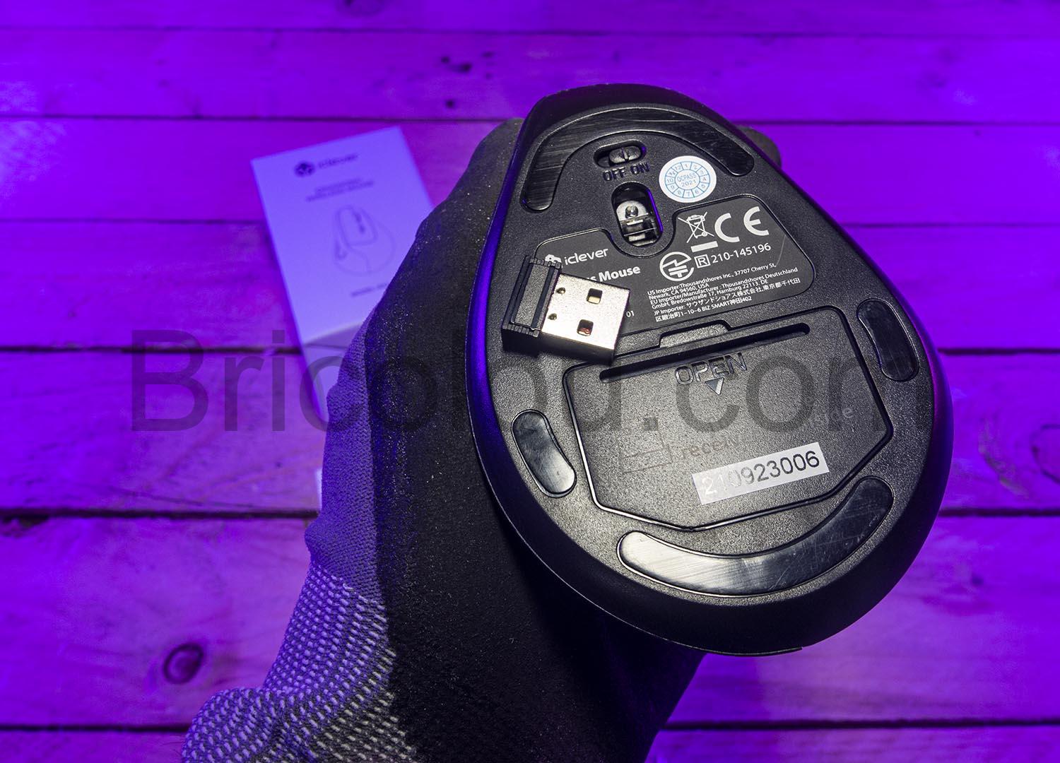 iClever souris ergonomique verticale sans fil WM 101 dongle usb iClever souris ergonomique verticale sans fil WM-101 dongle usb