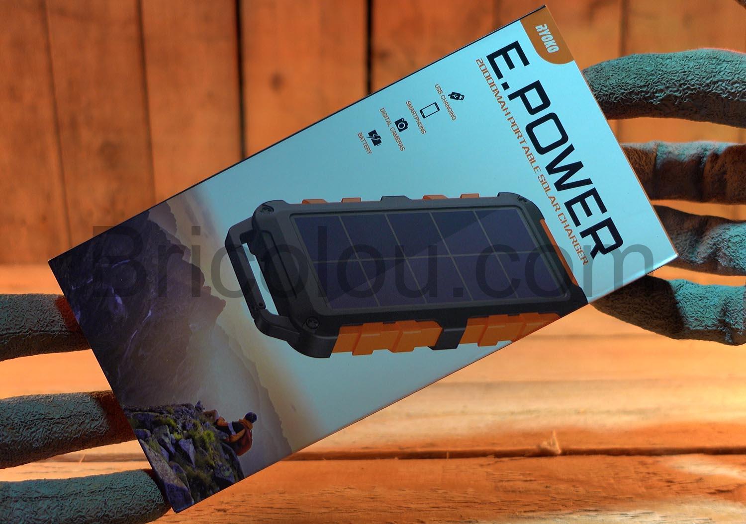 Batterie Externe Solaire 20Ah PD15W USB C Chargeur LED Waterproof WOWMVP boite Batterie Externe Solaire 20Ah PD15W USB C Chargeur LED Waterproof WOWMVP boite