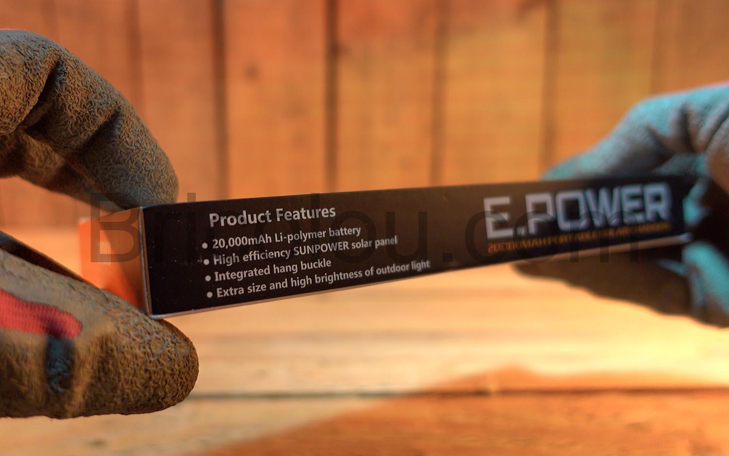 Batterie Externe Solaire 20Ah PD15W USB C Chargeur LED Waterproof WOWMVP caracteristiques Batterie Externe Solaire 20Ah PD15W USB C Chargeur LED Waterproof WOWMVP caracteristiques