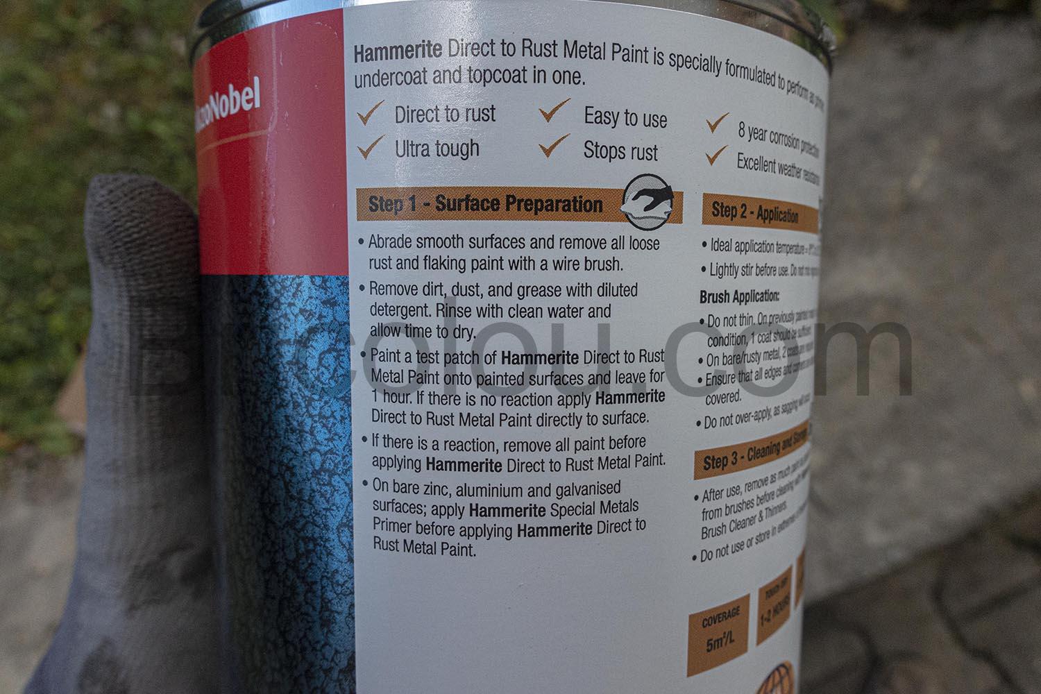 Hammerite 5158236 Metal Peinture argent martele conseil Hammerite 5158236 Métal Peinture argent martelé conseil