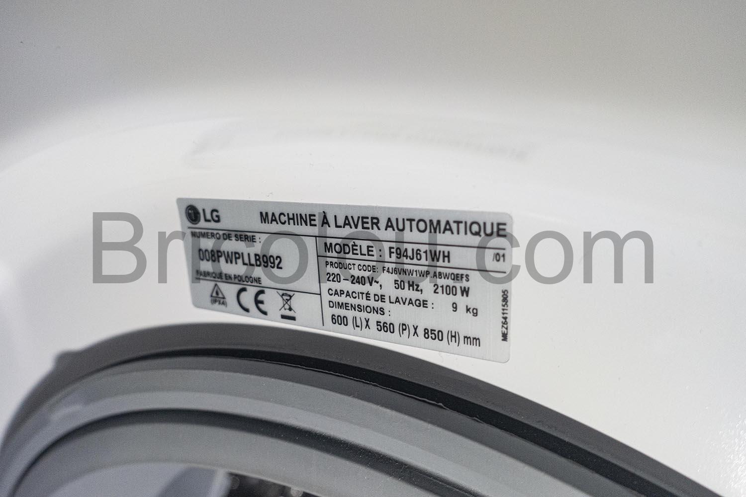 Machine a laver LG Lave linge frontal LG F 94 WH silencieuse consommation Machine à laver LG Lave linge frontal LG F 94 WH silencieuse consommation