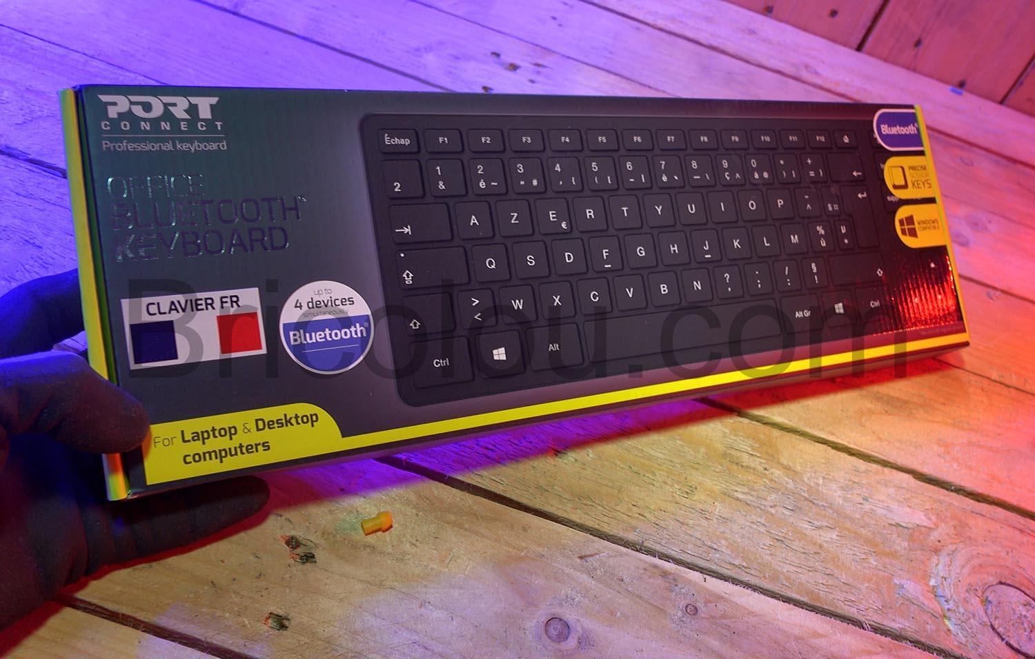 PORT CONNECT Clavier sans fil Wireless Bluetooth 5.0 Slim Azerty boite PORT CONNECT Clavier sans fil Wireless Bluetooth 5.0 Slim Azerty boite