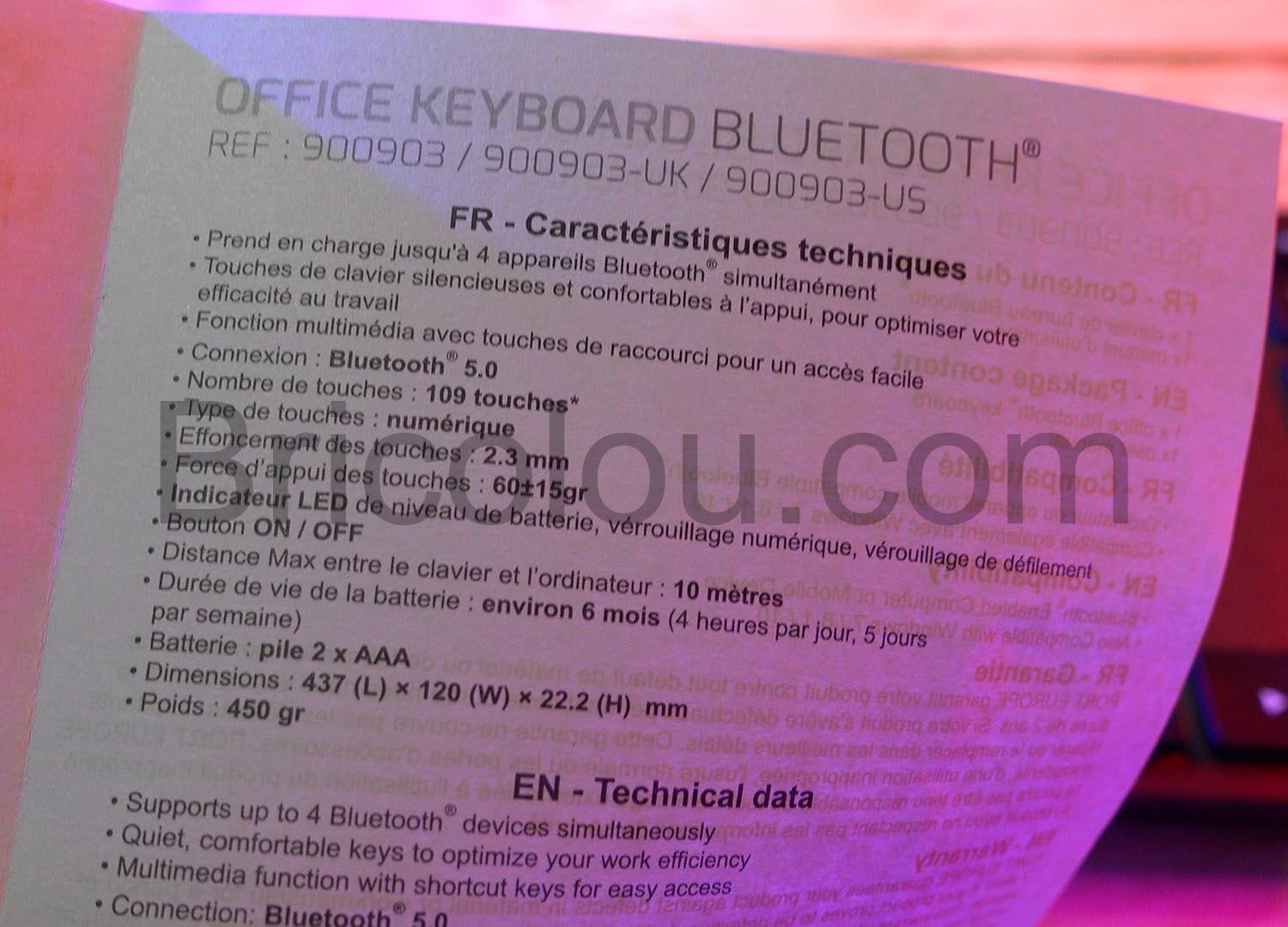 PORT CONNECT Clavier sans fil Wireless Bluetooth 5.0 Slim Azerty documentation PORT CONNECT Clavier sans fil Wireless Bluetooth 5.0 Slim Azerty documentation
