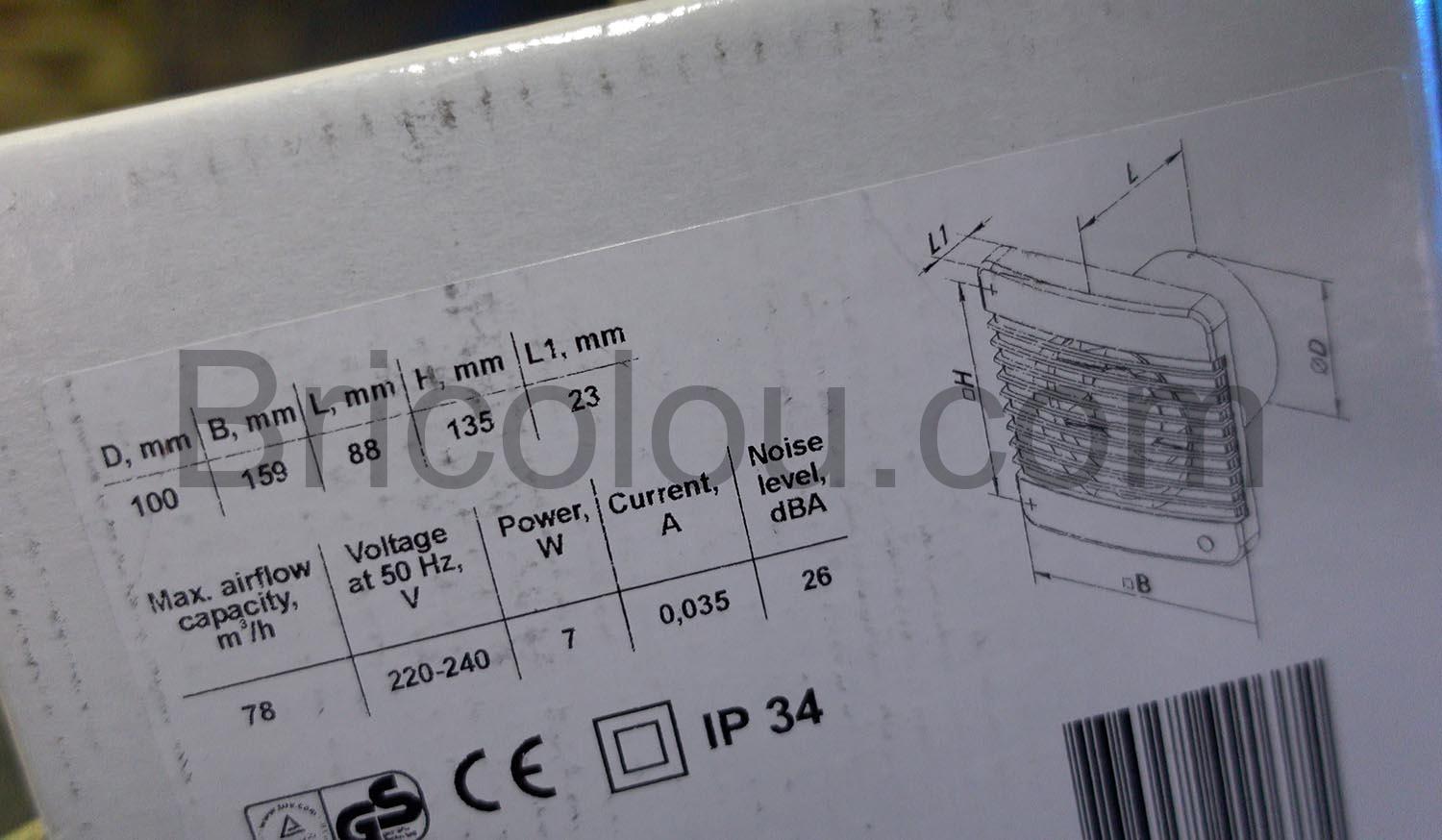 Airope Ventilateur Extracteur 7 W VMC Silencieuse caracteristiques Airope Ventilateur Extracteur 7 W VMC Silencieuse caractéristiques