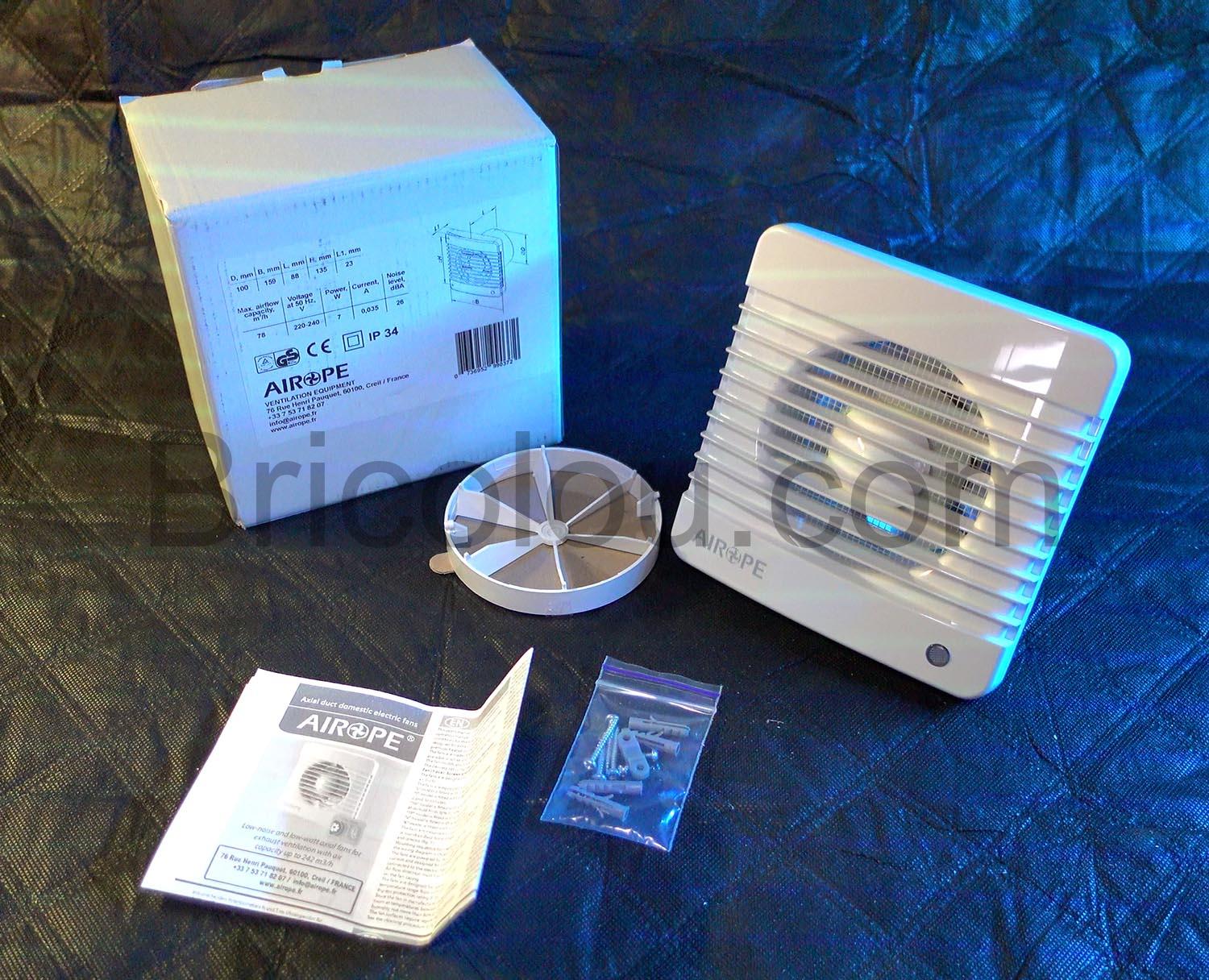 Airope Ventilateur Extracteur 7 W VMC Silencieuse complete Airope Ventilateur Extracteur 7 W VMC Silencieuse complete