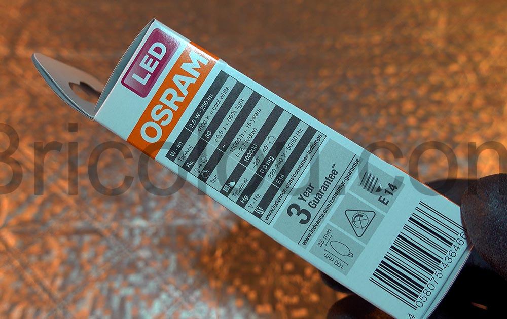 OSRAM Ampoule LED E14 4000 K 250 W Retrofit CLASSIC 3 ans OSRAM Ampoule LED E14 4000 K 2,50 W Retrofit CLASSIC 3 ans