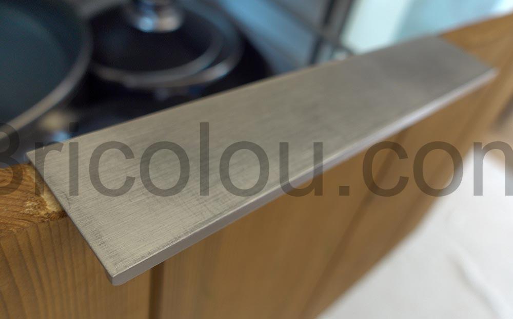 Poignée tiroir profilé aluminium SEARL 180 mm Aspect Acier Inox SO-TECH® mat