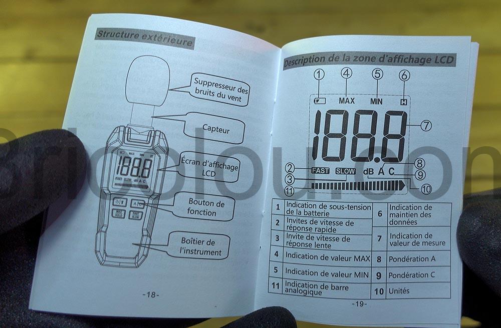Sonometre numerique portable Decibel metre pondere AC Votery SL1 documentation Sonomètre numérique portable Décibel mètre pondéré AC Votery SL1 documentation