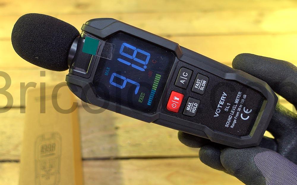 Sonometre numerique portable Decibel metre pondere AC Votery devant Sonomètre numérique portable Décibel mètre pondéré AC Votery devant