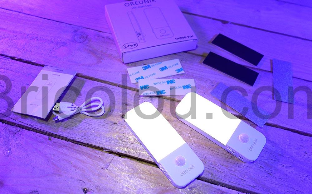 Veilleuse LED Automatique Oreunik NK080 WHRechargeable USB Detecteur Mouvement lumiere Veilleuse LED Automatique Oreunik NK080-WHRechargeable USB Détecteur Mouvement lumière