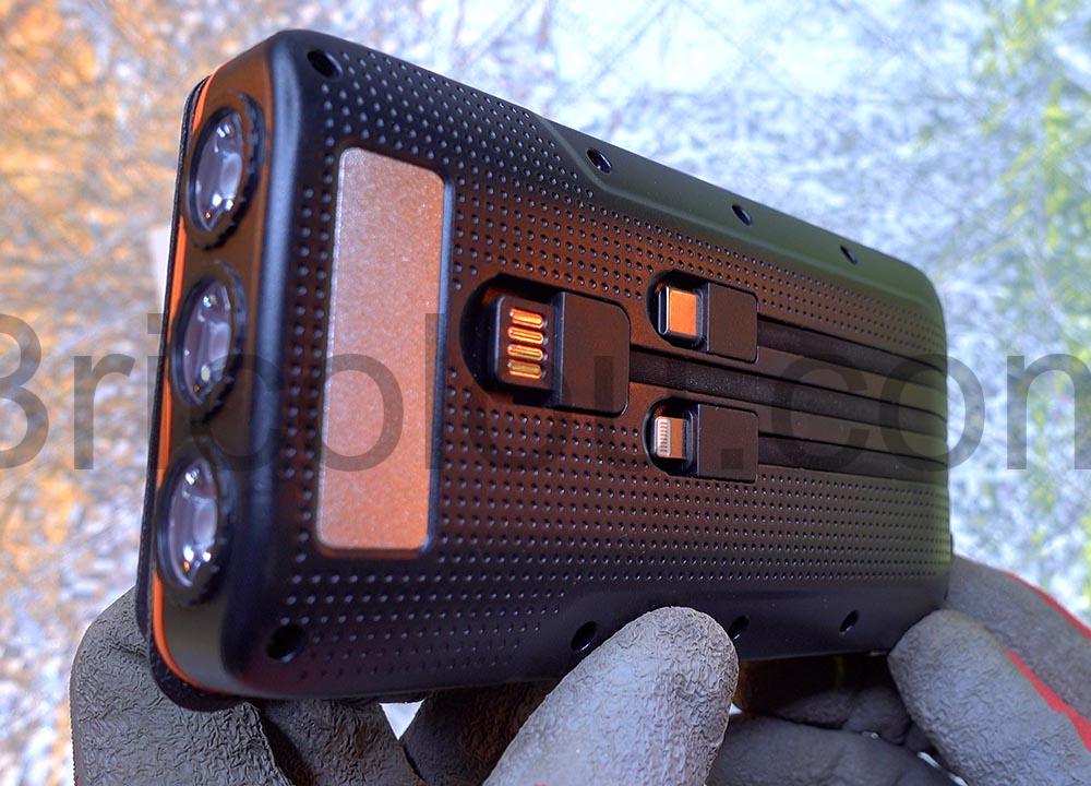 Batterie Externe Solaire Poursur Chargeur Panneau photovoltaique L3S4 Lampe Torche Power Bank cote Batterie Externe Solaire Poursur Chargeur Panneau photovoltaïque L3S4 Lampe Torche Power Bank coté