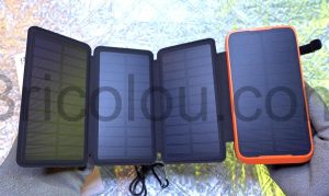 Batterie Externe Solaire Poursur Chargeur Panneau photovoltaïque Lampe Torche Power Bank ouverture L3S4