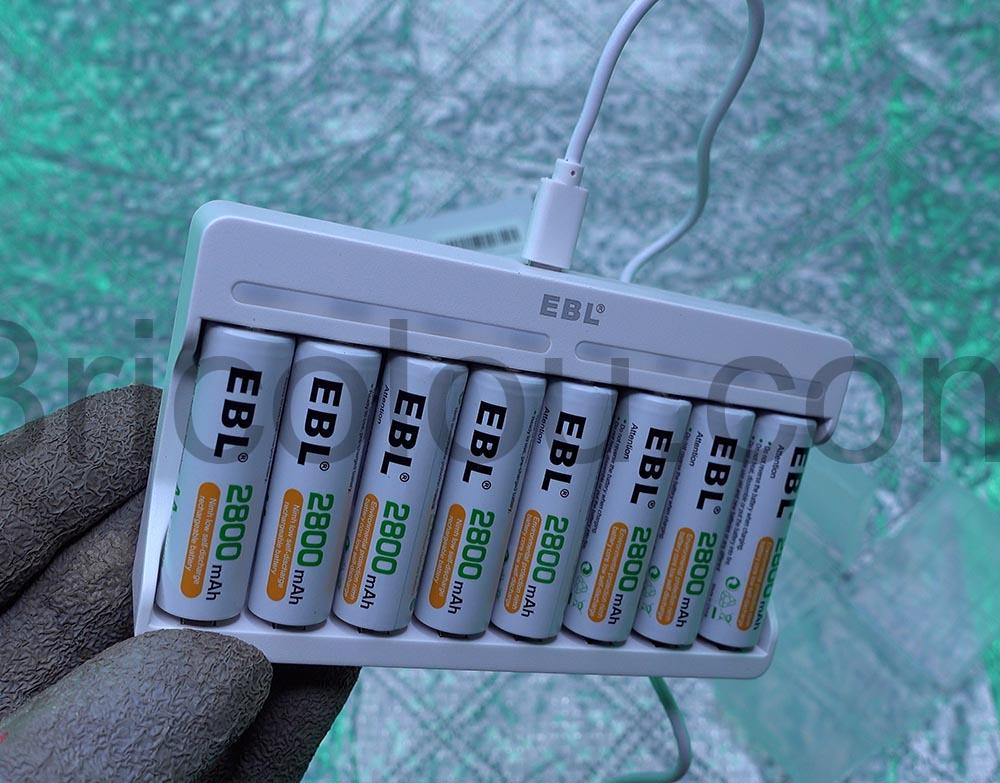 EBL Piles Rechargeables AA 2800mAh Ni MH Chargeur Rapide Individuel 9010 USB cable EBL Piles Rechargeables AA 2800mAh Ni-MH Chargeur Rapide Individuel 9010 USB cable