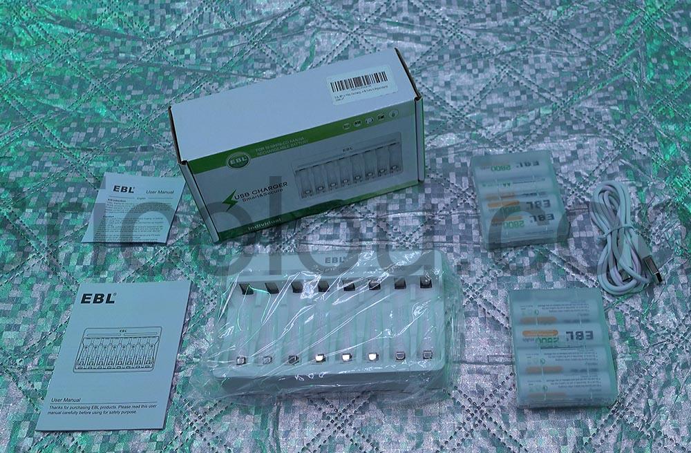 EBL Piles Rechargeables AA 2800mAh Ni MH Chargeur Rapide Individuel 9010 USB contenu EBL Piles Rechargeables AA 2800mAh Ni-MH Chargeur Rapide Individuel 9010 USB contenu