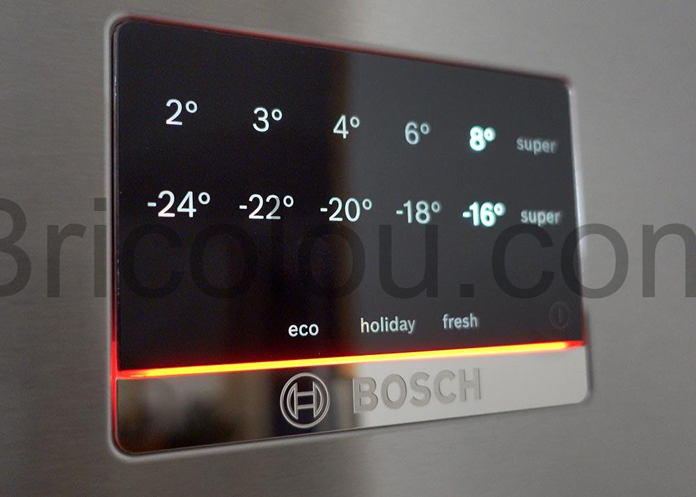 Frigo Bosch KGN39AIBT congelateur combine refrigerateur basse consommation ecran allume Frigo Bosch KGN39AIBT congelateur combine refrigerateur basse consommation écran allumé